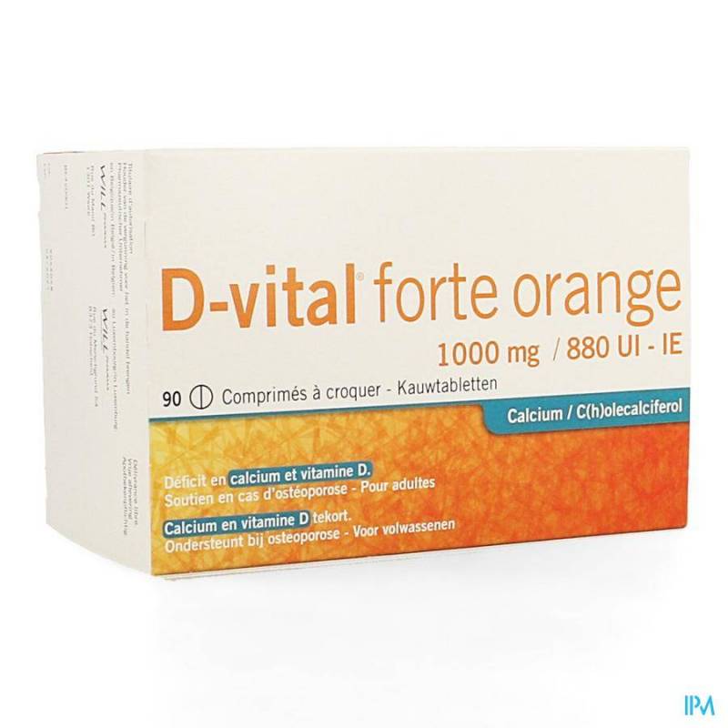 D VITAL FORTE ORANGE 1000MG/880UI COMP CROQ. 90