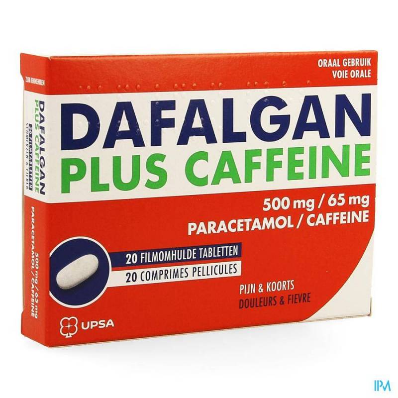 Dafalgan Plus Caffeïne 500mg/65mg 20 Tabletten