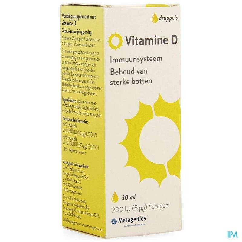 Metagenics Vitamine D 200IU Druppels 30ml
