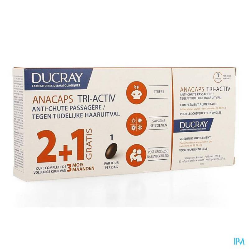 Ducray Anacaps Tri-Activ Tripack 3x30 Capsules