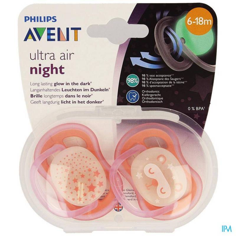 PHILIPS AVENT SUCETTE +6M AIR NIGHT GIRLS