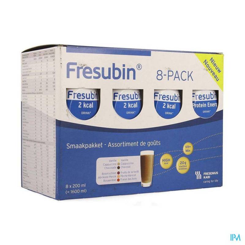 FRESUBIN 8-PACK DRINK ASSORTIMENT FL 8X200ML