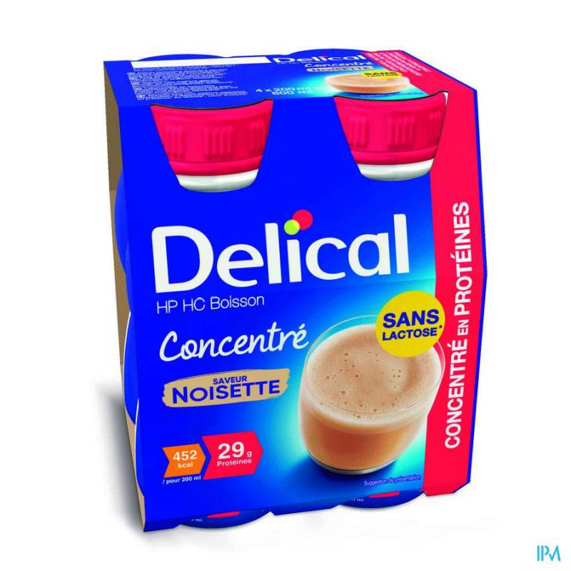 Delical Geconcentreerde Drink HP-HC Hazelnoot 4x200ml