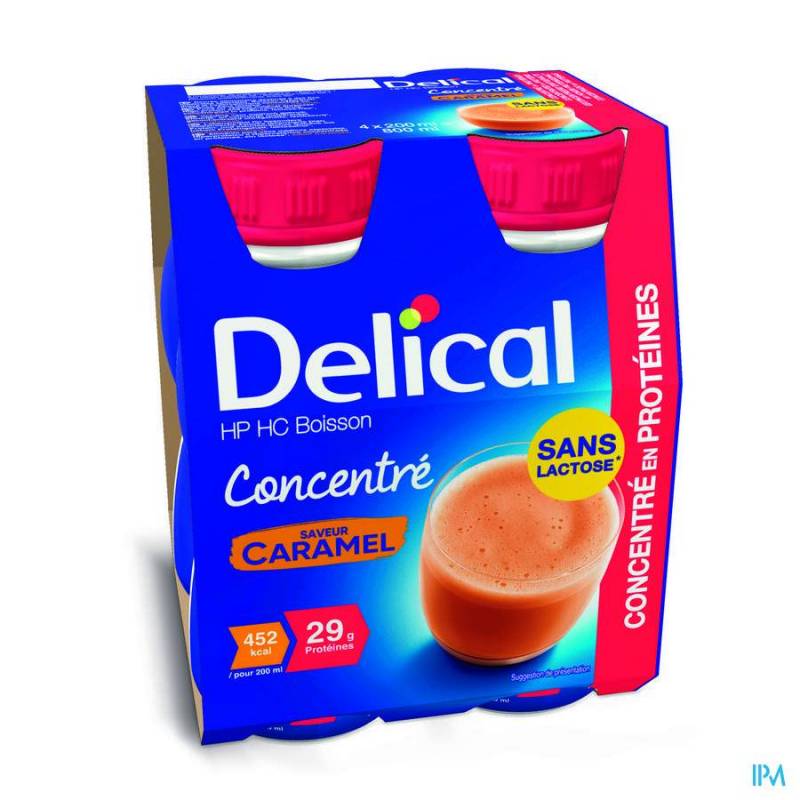 DELICAL HP HC BOISSON CONC. CARAMEL 4X200ML