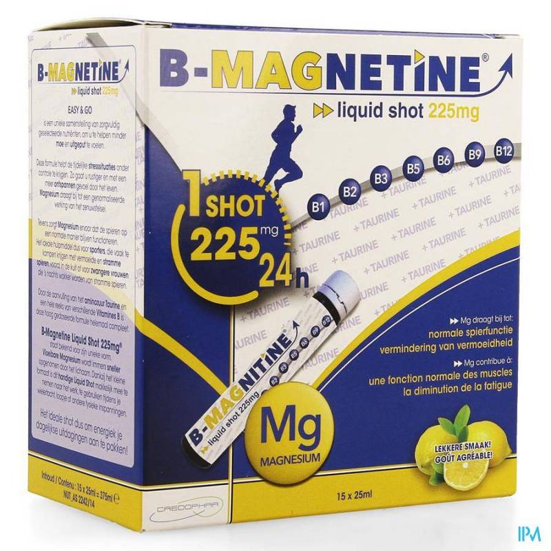 B-MAGNETINE LIQUID SHOT 225MG 15X25ML CREDOPHAR
