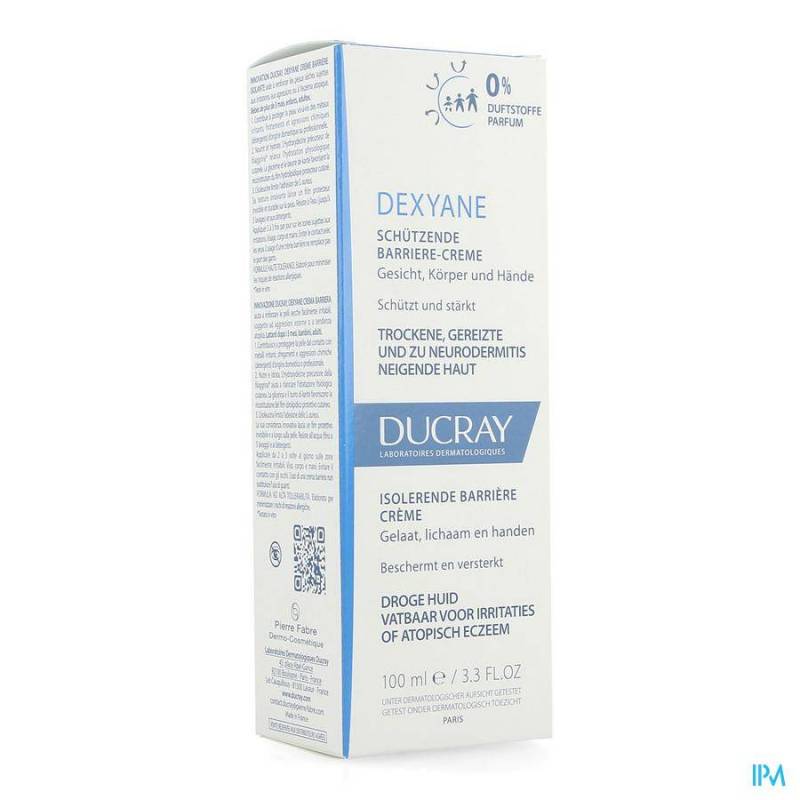 Ducray Dexyane Isolerende Barrière Crème Droge Huid/ Atopisch Eczeem 100ml
