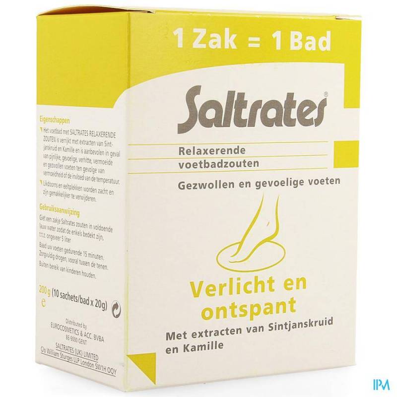 SALTRATEN ZOUT VOETBAD RELAX    10X20G