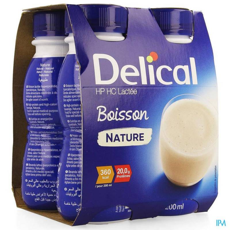 DELICAL MELKDRANK HPHC NATUUR 4X200ML NF