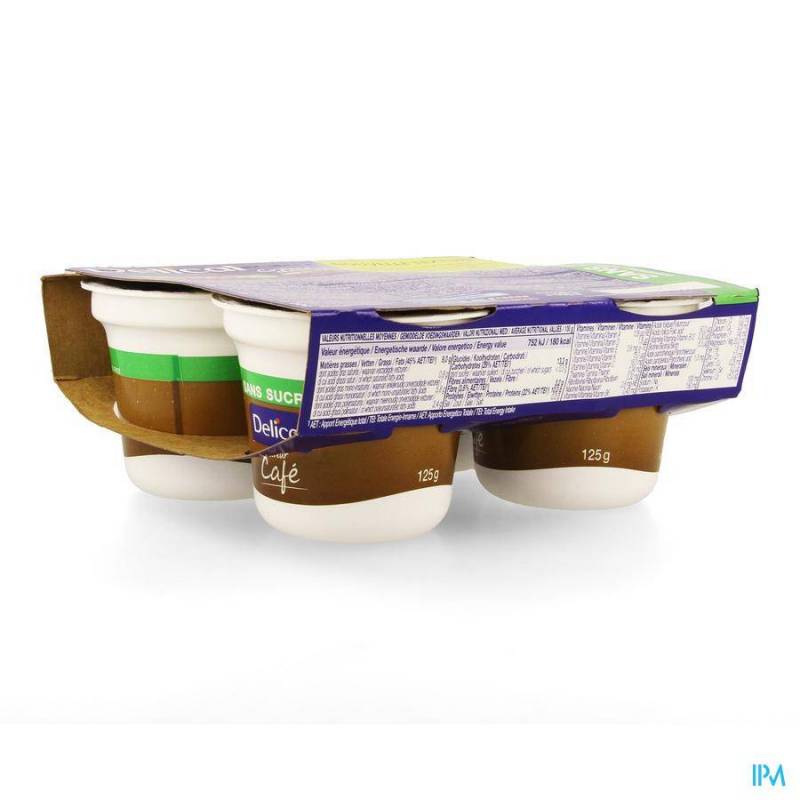 DELICAL CREME DESSERT HP-HC Zonder Suiker CAFE 4X124G