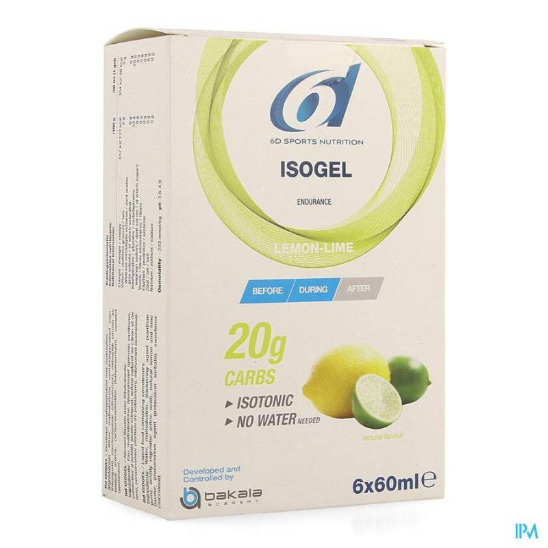 6D Sports Nutrition Isogel Citroen-Limoen 6x60ml