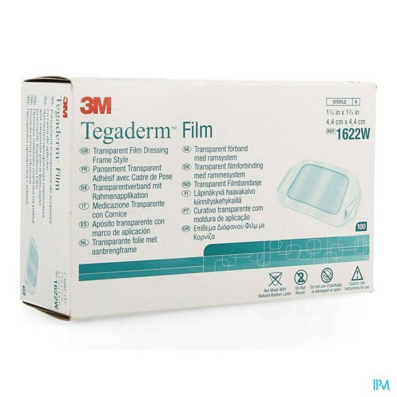 TEGADERM 3M TRANSP 4X 4CM 100 1622W