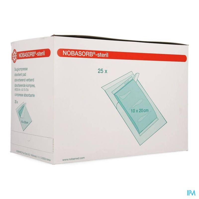 NOBA ABSORBENT PAD STERIEL 10CMX20CM 25 9350961