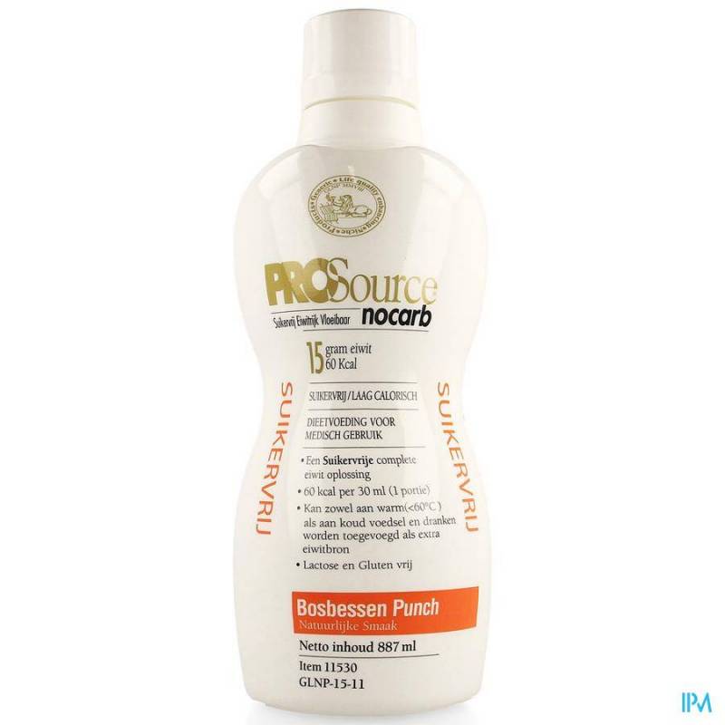 PROSOURCE NOCARB MYRTILLE 15G PROT./30ML FL 887ML