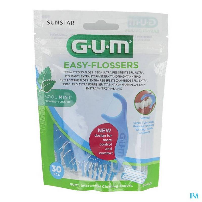 GUM EASY FLOSSERS COOL MINT 30 PC