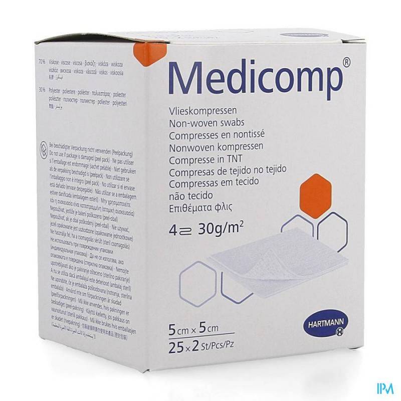 MEDICOMP CP STER 4PL 5X5CM 30G 25X2