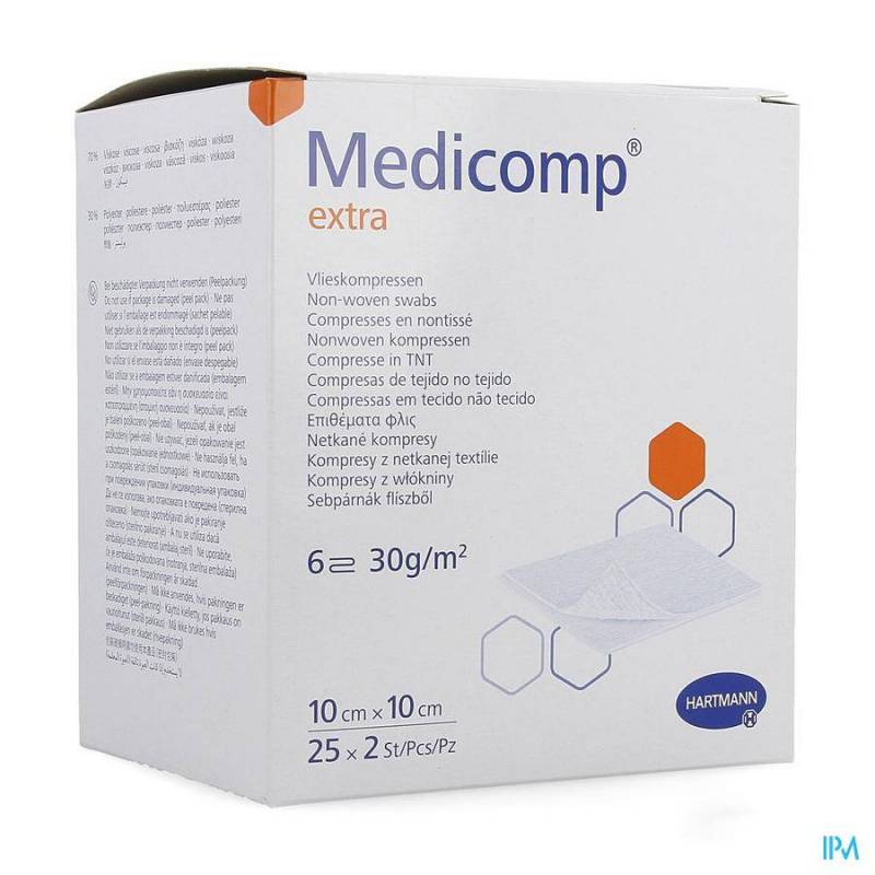 MEDICOMP CP STER EXTRA 6PL 10X10CM 30G 25X2