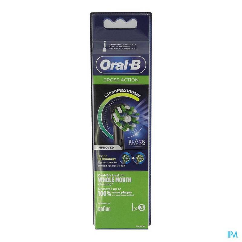 Oral-B Opzetborstel EB50-3 CrossAction Zwart 3 Stuks