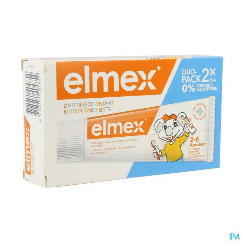 Elmex Kindertandpasta 2-6 Jaar Duo Promo 2x50ml