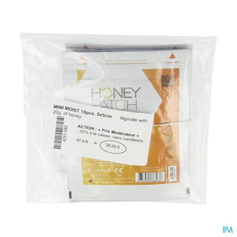 HONEYPATCH MINI MOIST MIEL CICATRISANT 5G 5X5CM 10