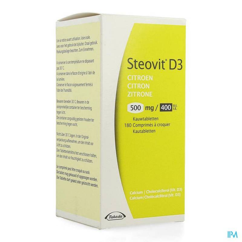 Steovit D3 500mg/400 IE Citroen 180 Kauwtabletten