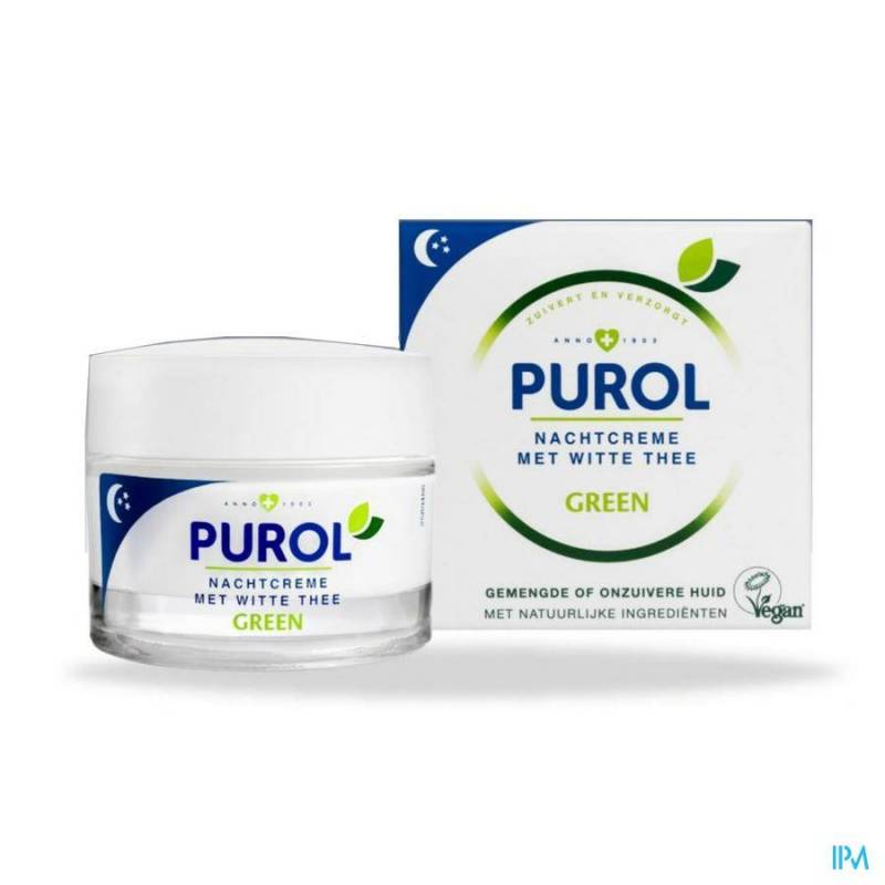 PUROL GREEN CREME NUIT THE BLANC 50ML