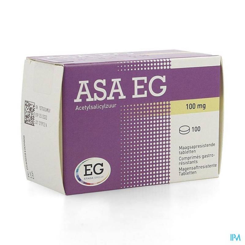 ASA EG 100MG Maagsapresistent Tabletten 100 X 100MG BLIST
