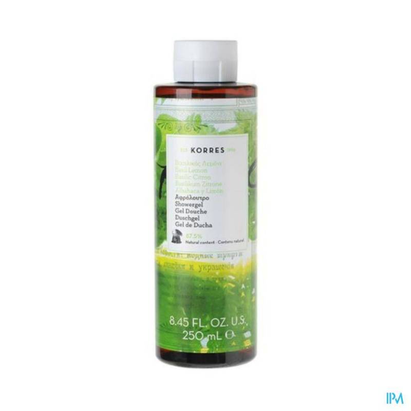 KORRES KB BASILIC CITRON GEL DCHE NETT.CORPS250ML