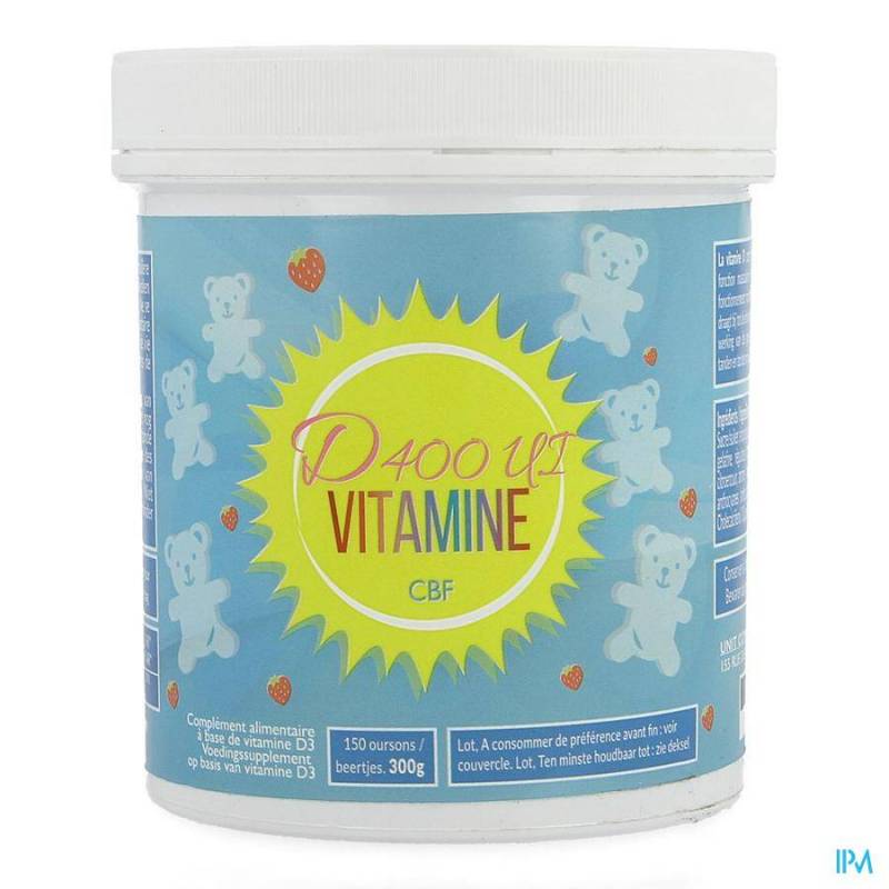 VITAMINE D400UI BEERTJE AARDBEI 150