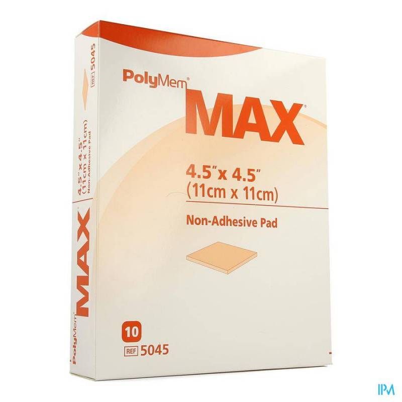 POLYMEM MAX PAD DRESSING N/ADH 11X11CM 10 5045