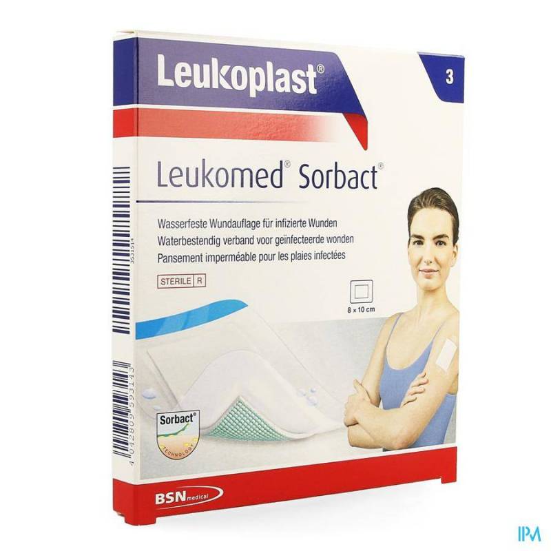 LEUKOMED SORBACT 8CMX10CM 3 LEUKOPLAST