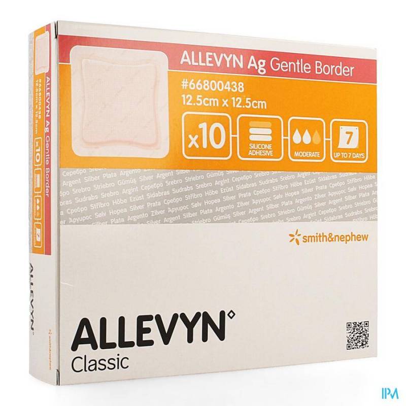 ALLEVYN AG PANS ADHESIVE SILIC. 12,5X12,5CM 10