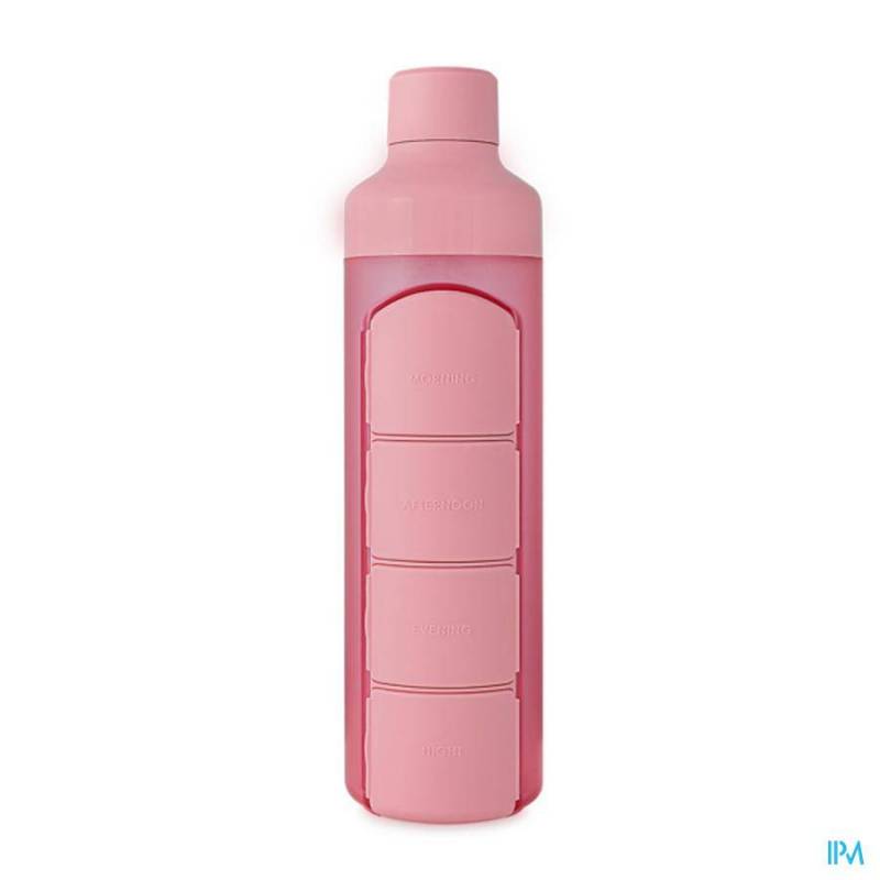 YOS WATER BOTTLE & PILL BOX DAILY PERFECT PINK