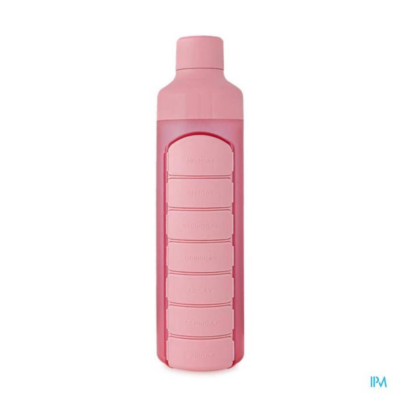 YOS WATER BOTTLE & PILL BOX WEEKLY PERFECT PINK