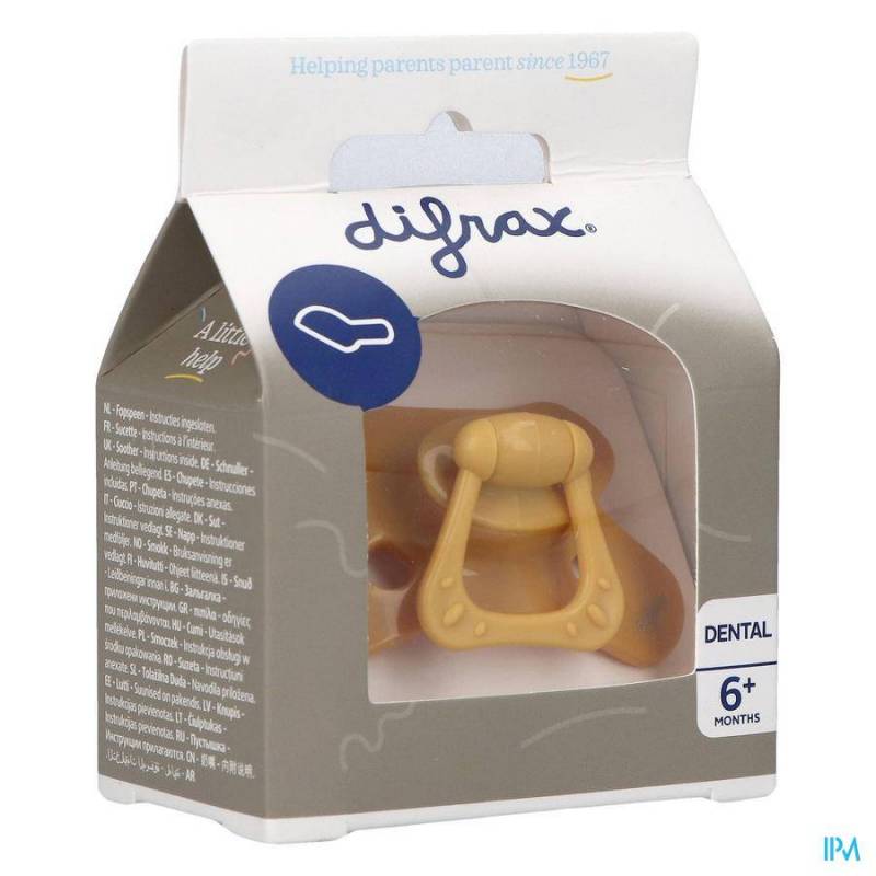 DIFRAX SUCETTE DENTAL 6 M UNI/PURE JAUNE/HONEY