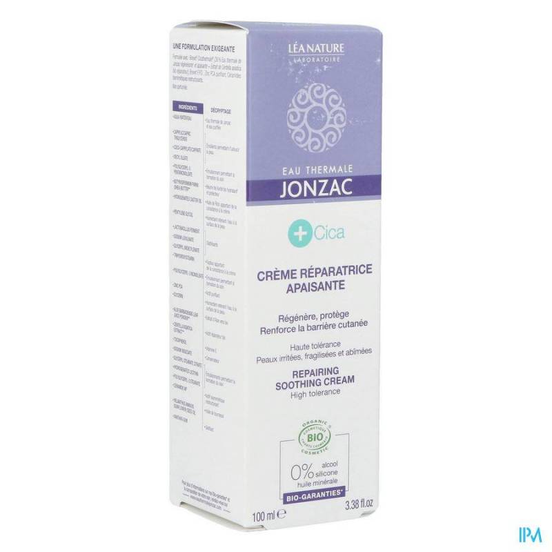 JONZAC CICA BIO HERSTELLENDE CREME Z/PARFUM 100ML