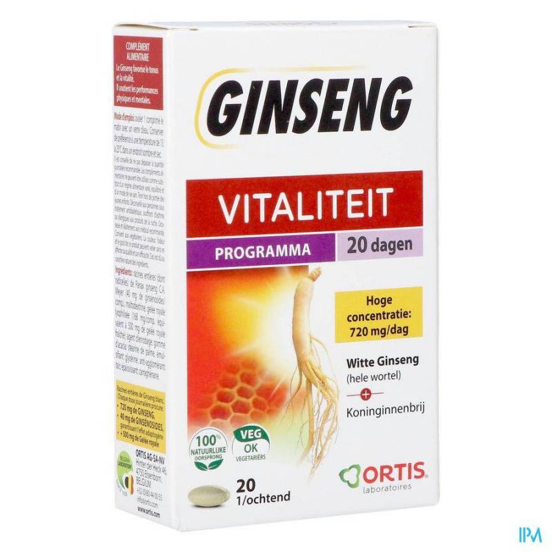 ORTIS VITALITE GINSENG 20 COMP 20