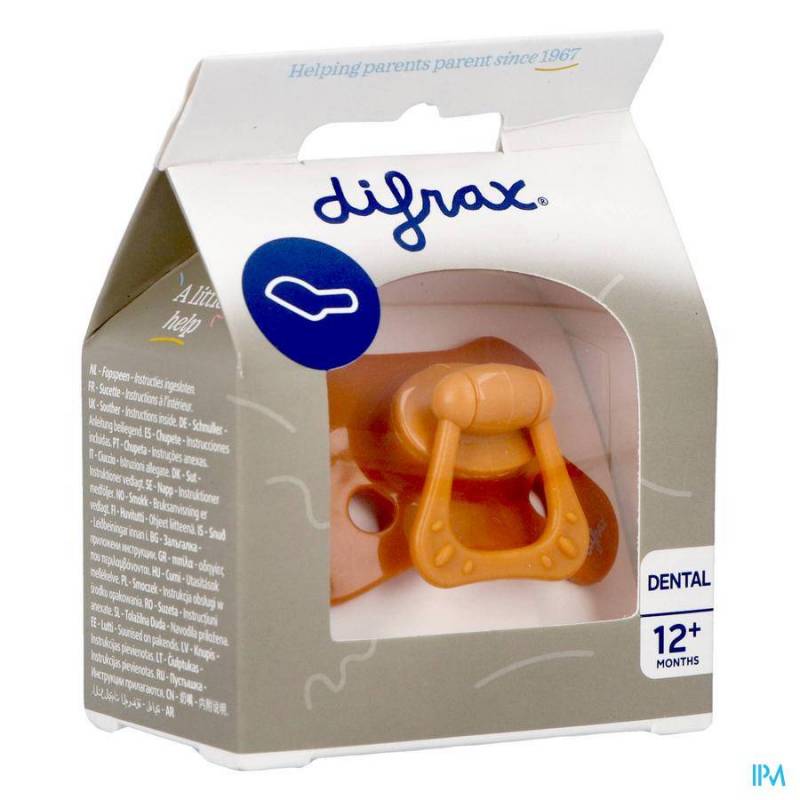 DIFRAX SUCETTE DENTAL 12 M UNI/PURE ORANGE/PUMPK.