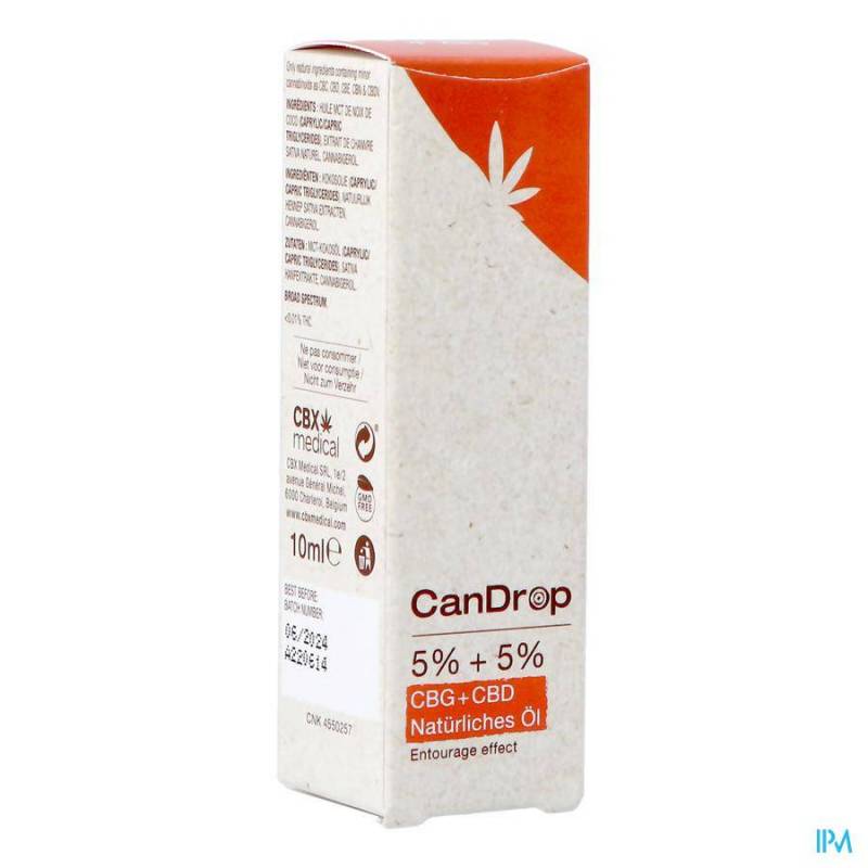 CANDROP 5% CBG  5% CBD OLIE 10 ML CBX M