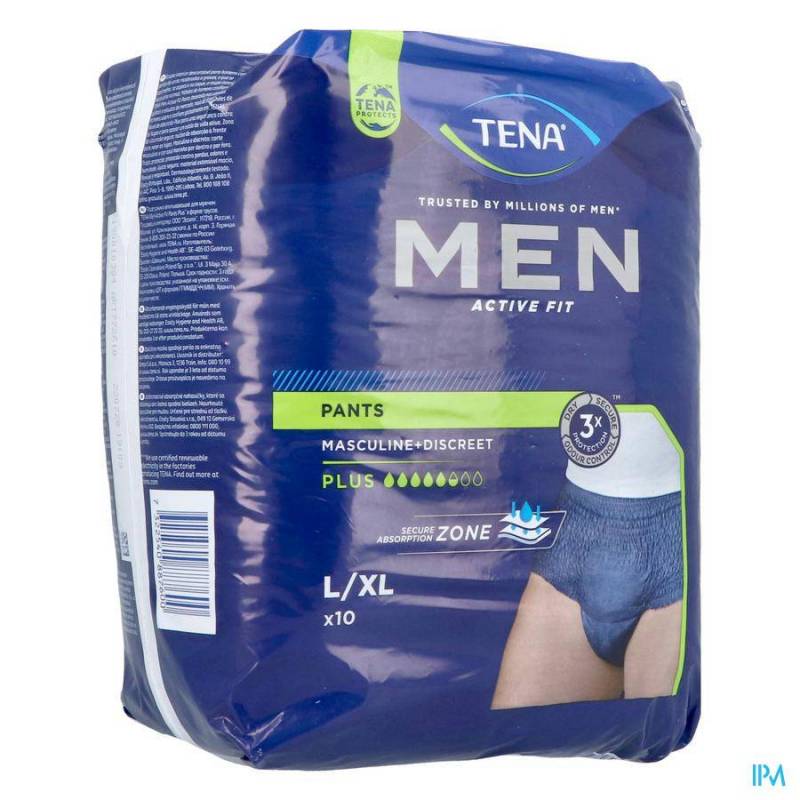TENA MEN ACTIVE FIT PANTS PLUS BLEU L/XL 10 772610