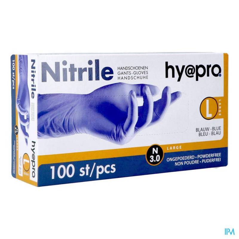 PHARMEX GANTS NITRIL BLEU S/POUDRE LARGE 100