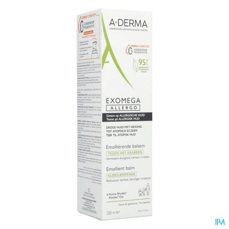 ADERMA EXOMEGA ALLERGO BALSEM EMOLIEREND TUBE200ML