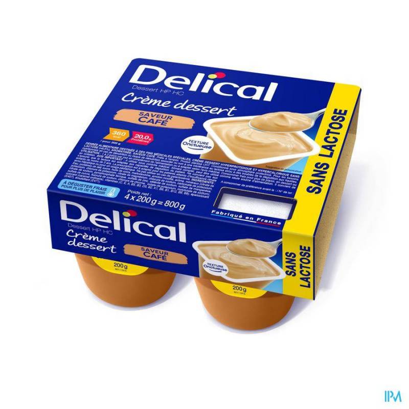 DELICAL CREME DESSERT HP-HC S/LACT.CAFE 4X125G NF