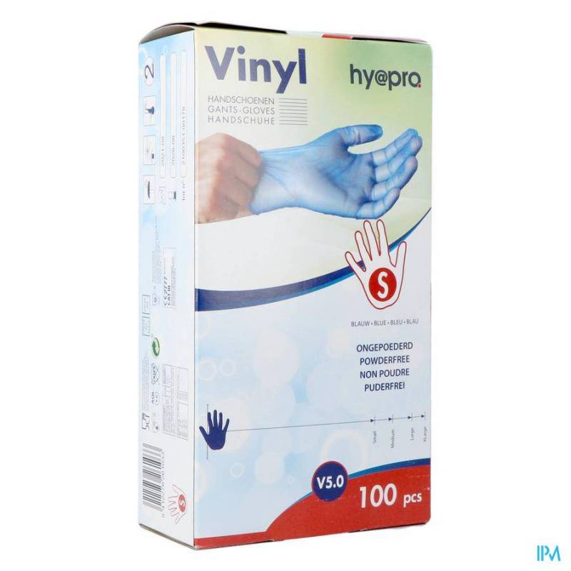 PHARMEX GANTS VINYL BLEU S/POUDRE SMALL 100