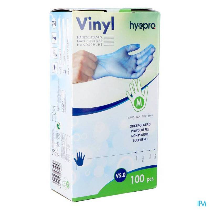 PHARMEX HANDSCHOENEN BLAUW VINYL M POEDERVRIJ 100