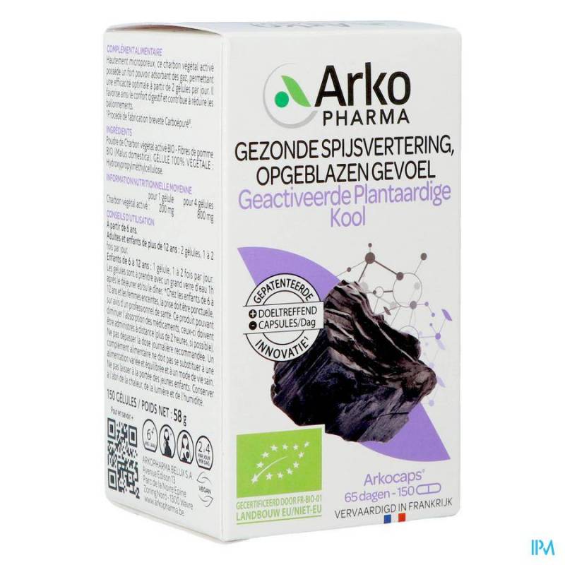 ARKOGELULES CHARBON VEGETAL BIO CAPS 150