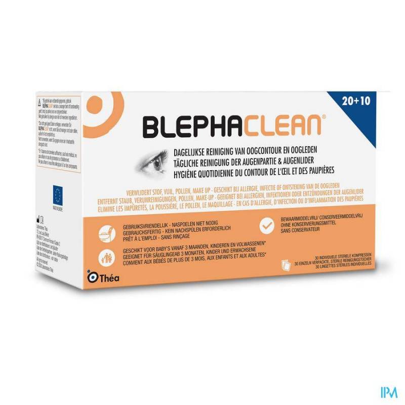 BLEPHACLEAN COMPRESSE STERILE IMPREGNEE YEUX 30