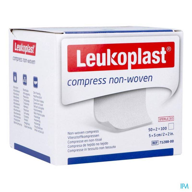 LEUKOPLAST COMPRESS N/WOVEN ST. 5CMX5CM 50X2