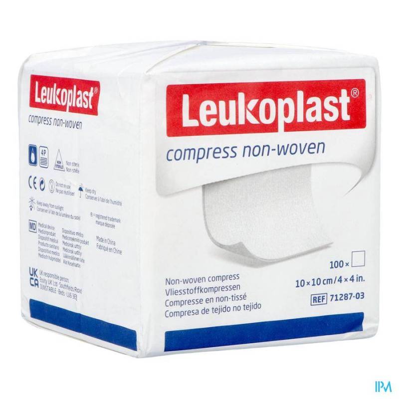 LEUKOPLAST COMPRESS N/WOVEN N/ST. 10CMX10CM 100