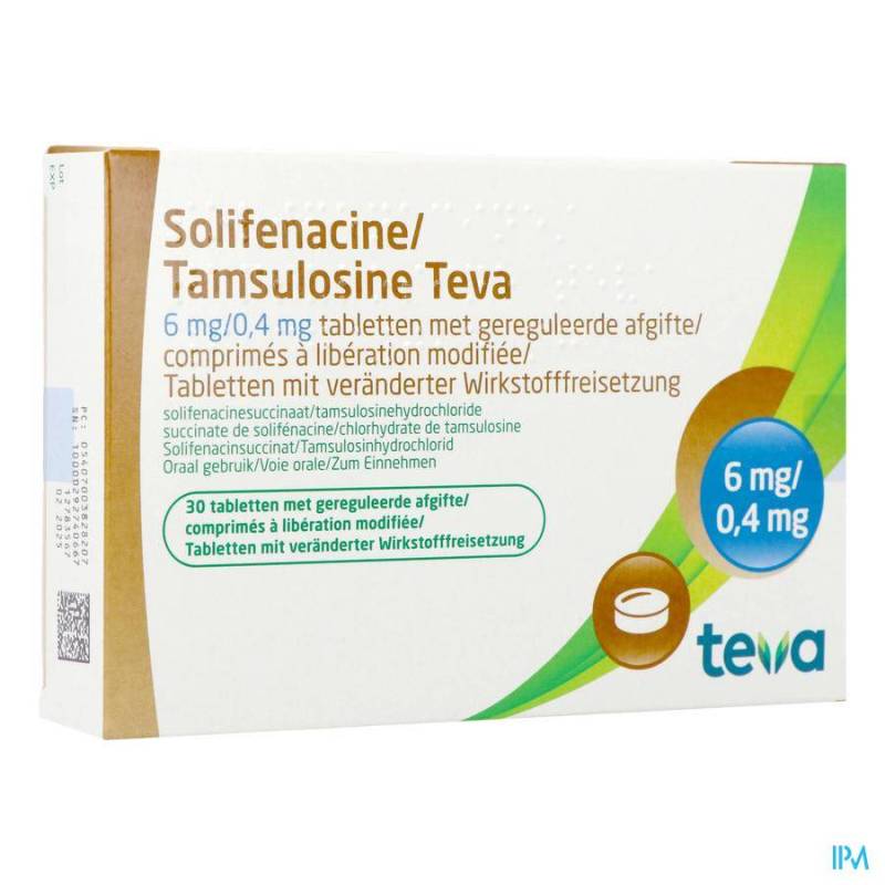 SOLIFENACINE TAMSULOSINE 6MG/0,4 GEREG.AFG.TABL 30