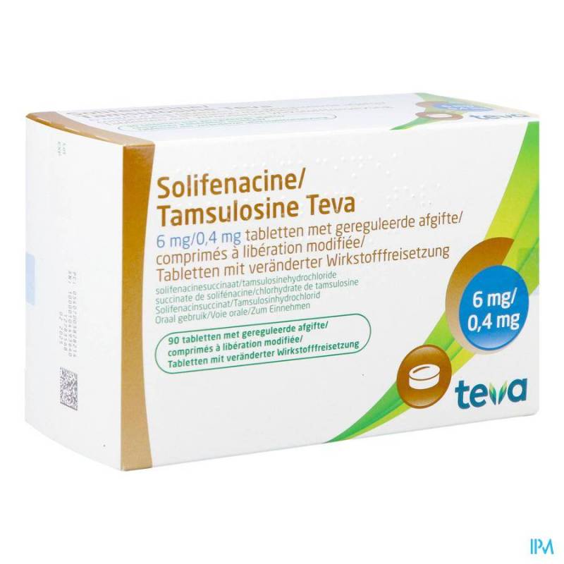 SOLIFENACINE TAMSULOSINE 6MG/0,4 GEREG.AFG.TABL90